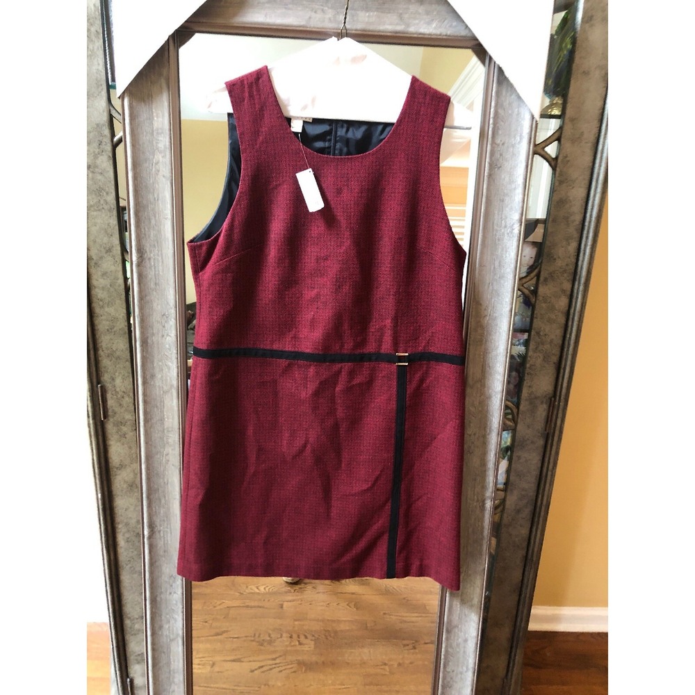 Talbots Dress Sheath Sleeveless Wool Red Career Women 12p 12 Petite NEW NWT